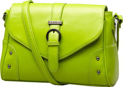 Caprese Women Casual Green PU Sling Bag
