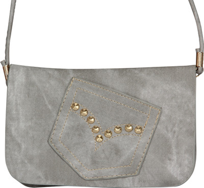 FabSeasons Women Casual Grey PU Sling Bag
