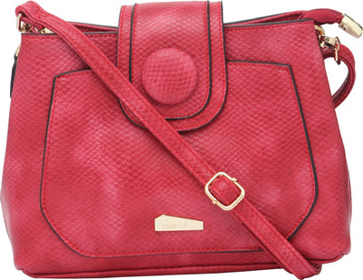 Esbeda Women Casual Red Leatherette Sling Bag