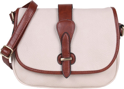 Lino Perros Women Casual White Leatherette Sling Bag