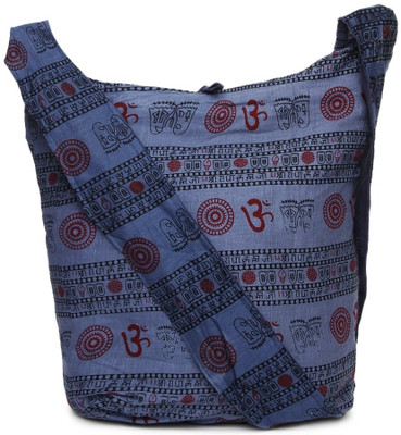 Kraftrush Women Casual Blue Cotton Sling Bag