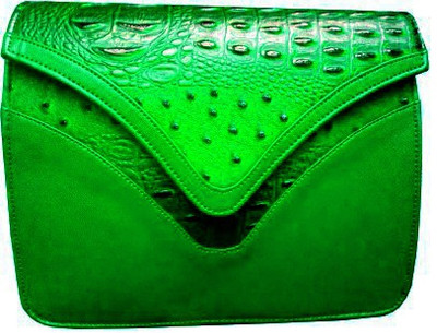 Surmount Women Evening/Party Green PU Sling Bag