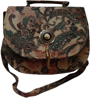 Navaksha Women White PU Sling Bag