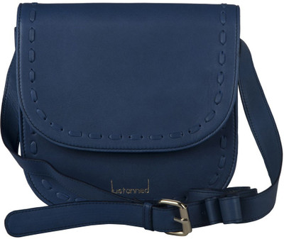 Justanned Women Formal Blue Genuine Leather Sling Bag