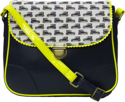 Zaera Women Casual Blue PU Sling Bag
