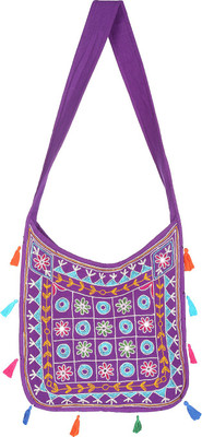 Rajrang Women Casual Purple Cotton Sling Bag