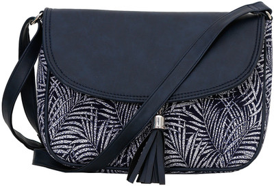 Rivet Girls Casual Blue Canvas Sling Bag