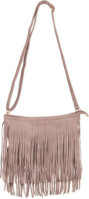 Peaubella Girls Casual Beige Leatherette Sling Bag