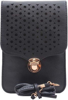 Raas Girls Casual Black PU Sling Bag