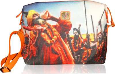 JAJV Girls Casual Orange Canvas Sling Bag