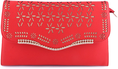 Kleio Women Evening/Party Red Leatherette Sling Bag