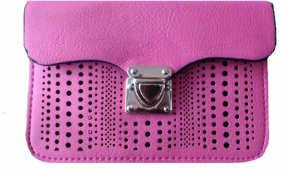 SGZ Girls Casual Pink Rexine Sling Bag