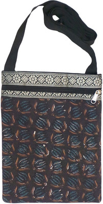 Bhamini Women Brown Cotton Sling Bag
