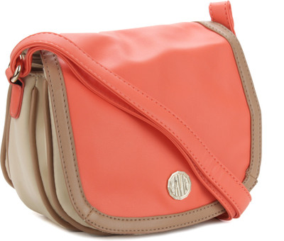 Lavie Women Casual Brown, Orange, Beige Sling Bag, Beige;brown;orange