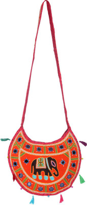 Rajrang Women Casual Orange Cotton Sling Bag