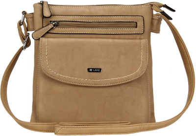 Lavie Women Formal Beige PU Sling Bag