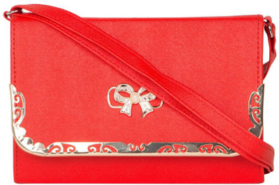 MTE Girls Casual Red Leatherette Sling Bag