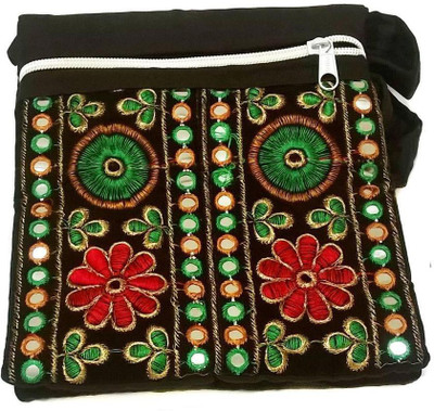 irin Women Casual Black Cotton Sling Bag