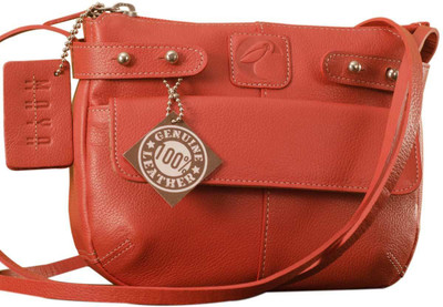 eZeeBags Women Casual Pink Genuine Leather Sling Bag