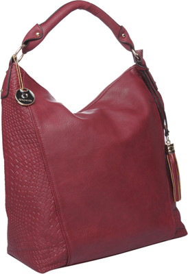 Fur Jaden Women Casual Maroon PU Hand-held Bag
