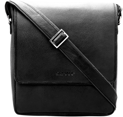 Scharf Men Casual Black Genuine Leather Sling Bag