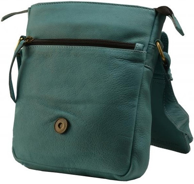 LEAF Men & Women Casual Blue Genuine Leather Sling Bag