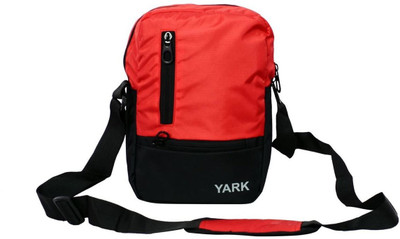 Yark Men Casual Red Nylon Sling Bag