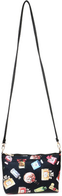 Cappuccino Women Casual Black Nylon Sling Bag