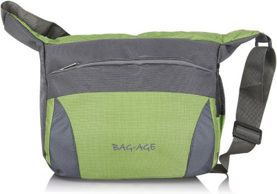 Bag-Age Men Casual Green Polyester Sling Bag