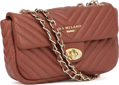 Da Milano Women Casual Brown Sling Bag