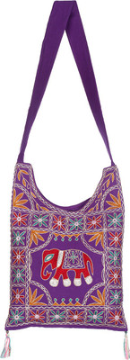 Rajrang Women Casual Purple Cotton Sling Bag