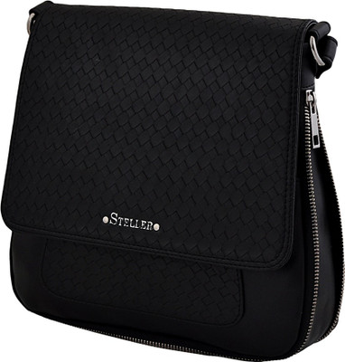 Steller Women Black PU Sling Bag