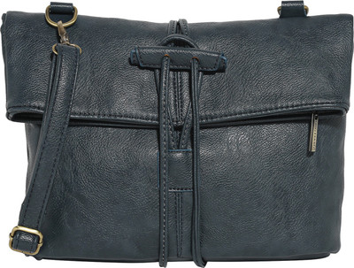 Lino Perros Women Casual Blue Leatherette Sling Bag