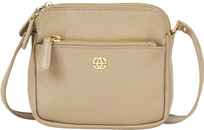 Eske Girls Casual Grey Genuine Leather Sling Bag