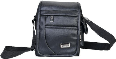 Goodwin Men Casual Black Leatherette Sling Bag