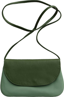 Bhoomija Women Casual Green Genuine Leather Sling Bag