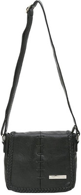 Lino Perros Women Casual Black PU Sling Bag