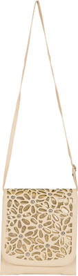 Starz Women Casual Beige PU Sling Bag
