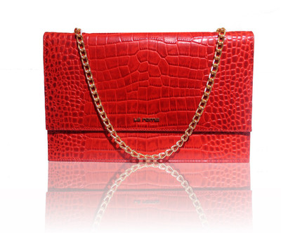 La Roma Women Evening/Party Red Genuine Leather Sling Bag