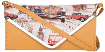 MTE Girls Casual Beige Leatherette Sling Bag
