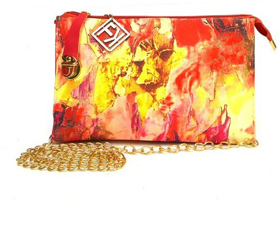Fashion Knockout Women Casual Red Leatherette Sling Bag