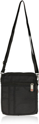 Anni Creation Men Formal Black Polyester Sling Bag