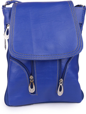 TR Fashion Girls Casual Blue PU Sling Bag