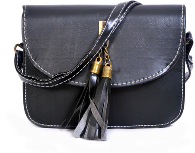 Bags Craze Women Formal Black PU Sling Bag