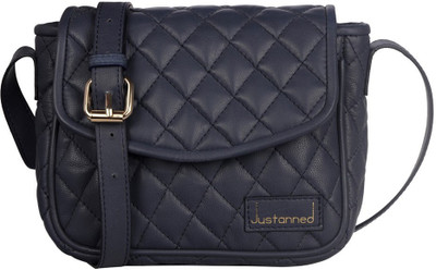Justanned Women Evening/Party Blue Genuine Leather Sling Bag