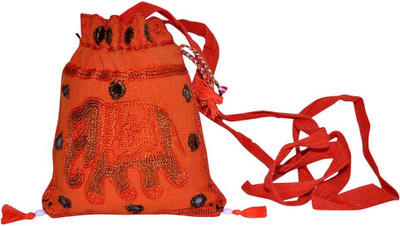 Lal Haveli Women Casual Orange Cotton Sling Bag