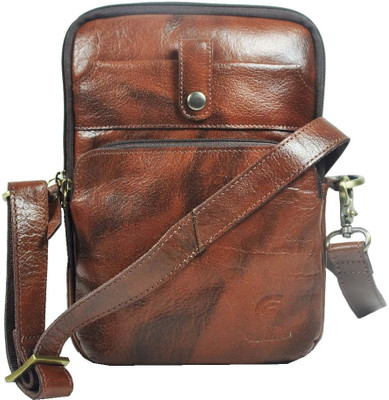 Delphi Girls Casual Brown Genuine Leather Sling Bag