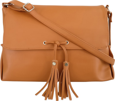 Toteteca Bag Works Women Formal Tan PU Sling Bag