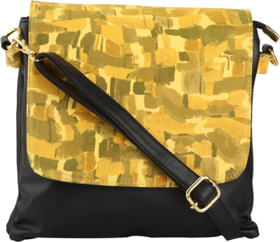 Quality Creators Women Evening/Party Yellow PU Sling Bag