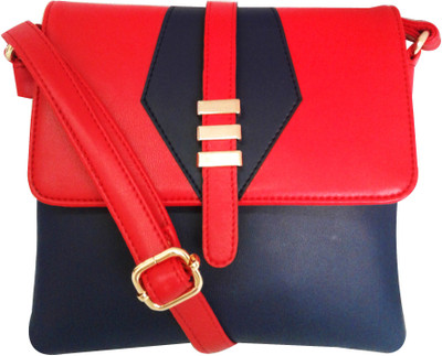 Falah Bag Works Girls Casual Red PU Sling Bag